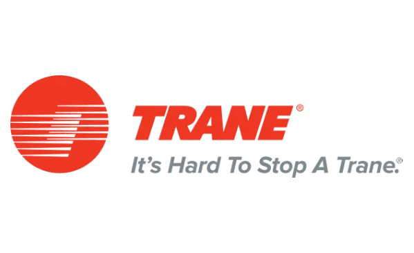 A trane logo is shown on the side of a green background.